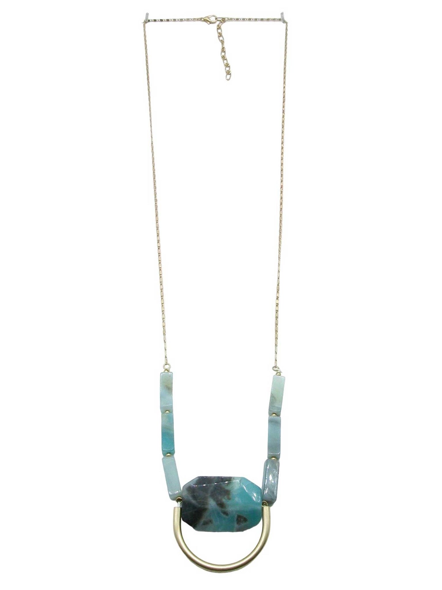 Half Circle Natural Stone Necklace
