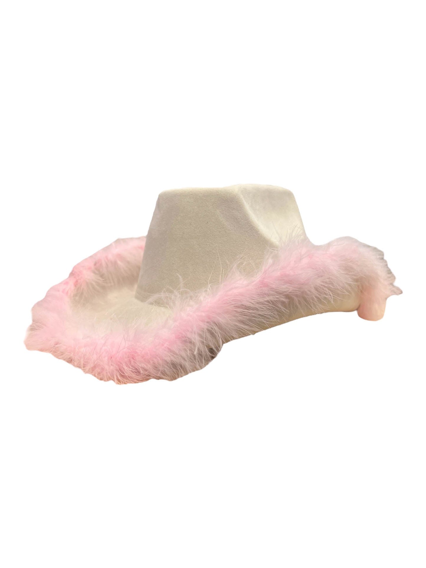 Pink Feather Brim Hat